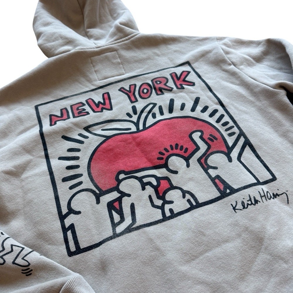 Hollister x Keith Haring New York Graphic Hoodie Street Art Pullover Size Small - Picture 7 of 9